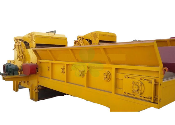 China Yellow Wood Sawdust Machine , Heavy Duty Wood Chipper Machine 5.5 Kw supplier